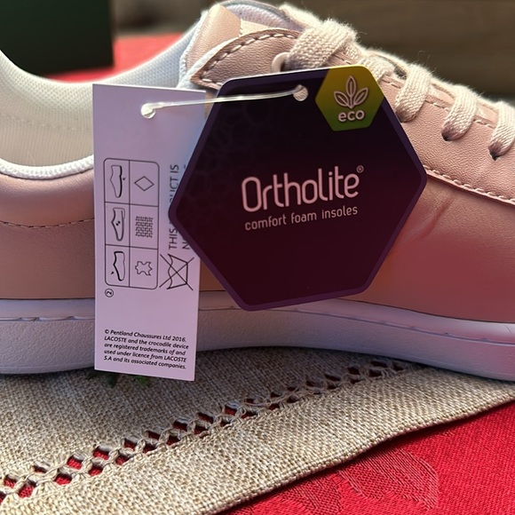 Lacoste Blush Pink Sneakers Sz 7.5 - Picture 7 of 10